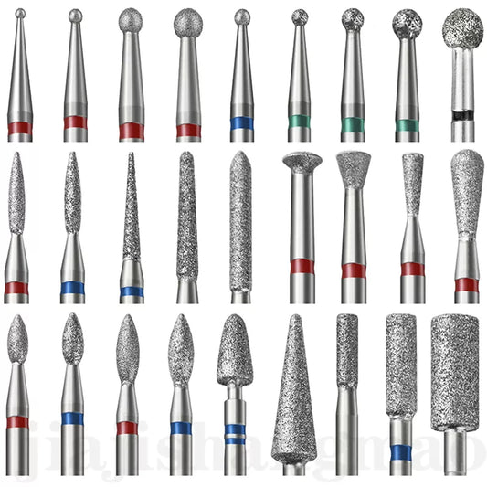 Nail Drill Bits Best Diamond Burrs Grinding Bits Accesories for Gel Nail Polish Manicure Nails Art Tool Shank Carving Polishing [TPT]