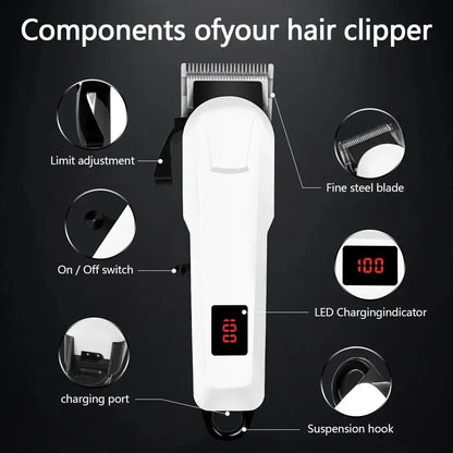 Home Use Electric Hair Clipper Digital Display Hair Trimmer Barber Shop Cutting Scissors Bald Head Shaving Machine [HAI]