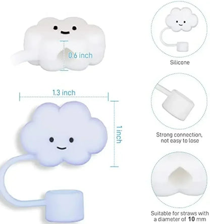 3 Pack Compatible with Stanley 30&40 Oz Tumbler, 10mm Cloud Shape Straw Covers Cap, Cute Silicone Cloud Straw Covers [MUG]