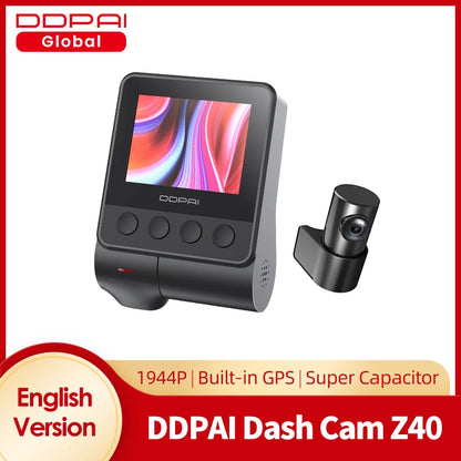 DDPAI Z40 Dual Dash Cam Car Camera Recorder Sony IMX335 1944P HD Video GPS Tracking 360 Rotation Wifi DVR 24H Parking Protector [CAR]