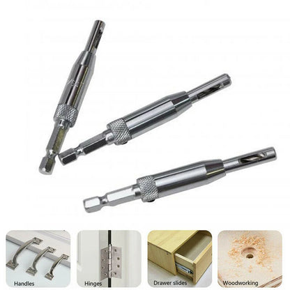 3pcs Self Centering Hinge Drill Bits Door Window Cabinet Cupboard Hinge Drilling Holes Cutter Woodworking Center Drill Bits [TPT]