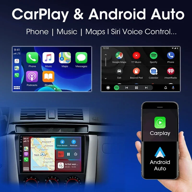 Vtopek 9" 4G Carplay DSP 2din Android 11 Car Radio Multimedia Player Auto Stereo Navigation GPS For Mazda 3 2004-2009 With BOSE [CAR]