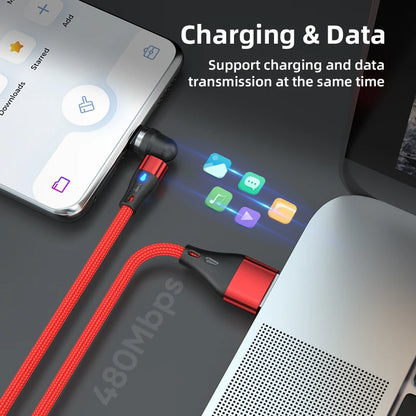 AUFU 5A Magnetic Type C Cable For Samsung S21 Huawei P30 Magnet Fast Charging Charger Wire for iPhone Xiaomi Micro USB Data Cord [MOB]