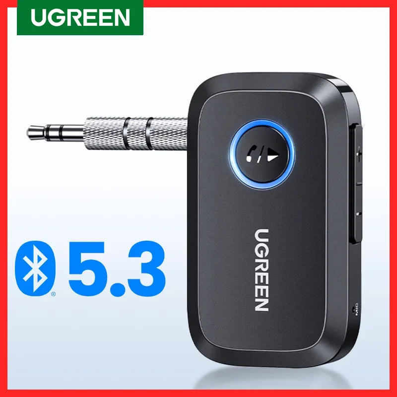 UGREEN Bluetooth Car Receiver Adapter 3.5mm AUX Jacks for Car Speakers Audio Music Receiver Hands Free Bluetooth 5.3 Adapter [CAR]