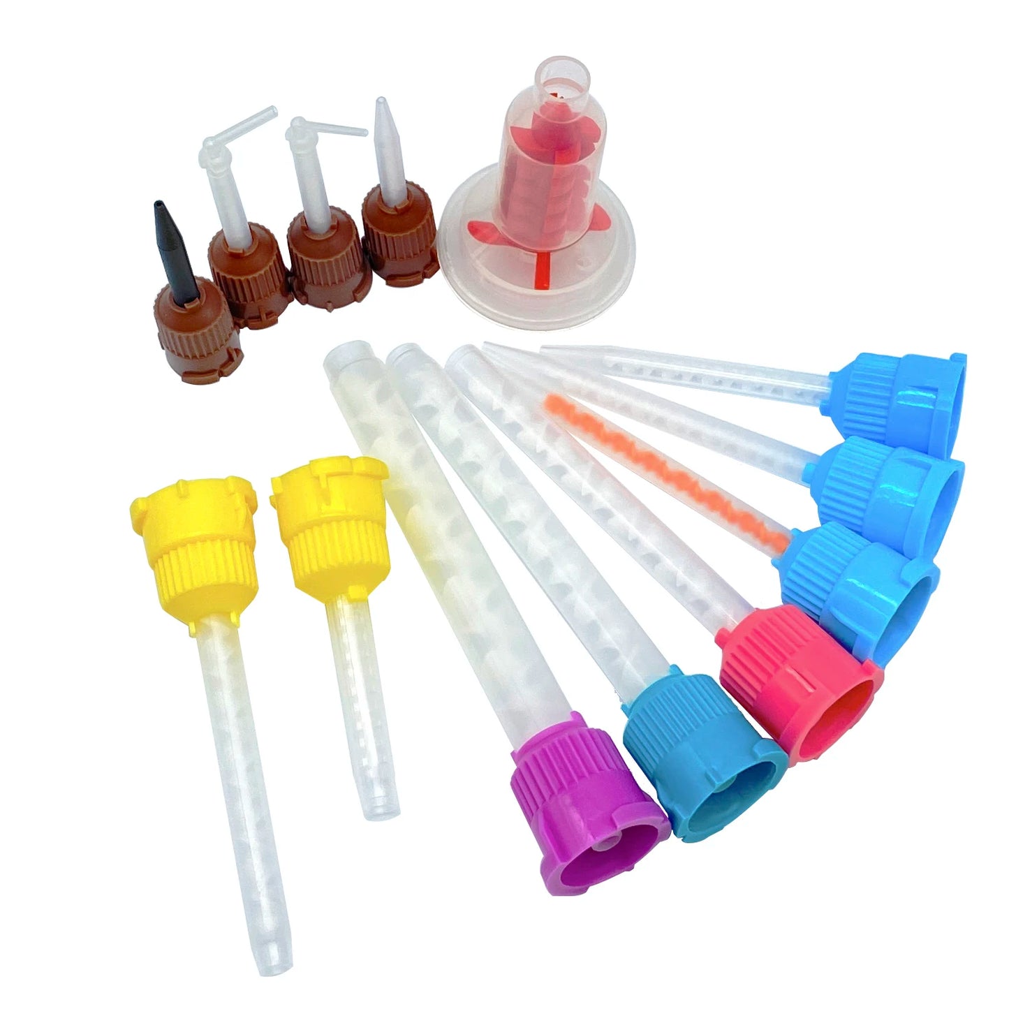 50pcs/Lot Dental Mixing Tips Impression Materials Lab Denture Laboratory Color Tubes Disposable Silicone Rubber [DEN]