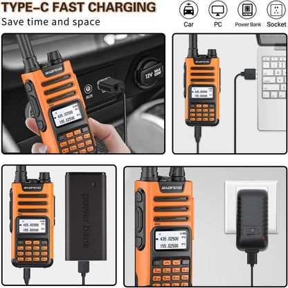 BaoFeng UV-13 PRO V2 V1 Walkie Talkie M-13 Pro Dual Band 999 Channels Type-C  Long Range UV-5R Transceiver Ham CB Two Way Radio [TEL]