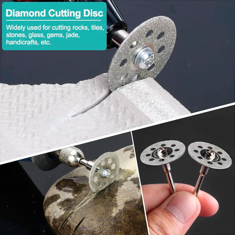 XCAN Diamond Saw Blade 20mm 22mm 25mm 30mm With Mandrel for Dremel Rotary Tools Mini Diamond Cutting Disc [PTO]