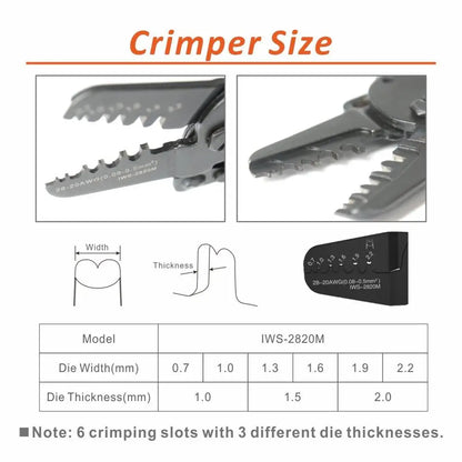 IWS-2820 Jst-xh Connectors Kit Mini Hand Crimping Pliers Set Crimping Tools For Jam, Molex,Tyco, Jst Terminals Clamp Crimper [HTO]