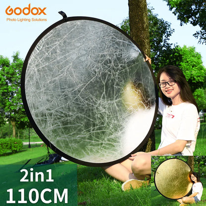 Godox 60x90cm 80cm 110cm 100x150cm 150x200cm 2 in 1 Collapsible Light Round Photography Reflector for Studio Multi Photo Disc [PHO]