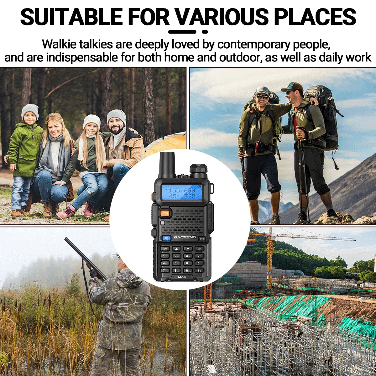 1/2 Baofeng M-5R Air Band Walkie Talkie Full Band Wireless Copy Frequency Long Range VHF UHF UV-5R K5 Portable Ham Two Way Radio [TEL]