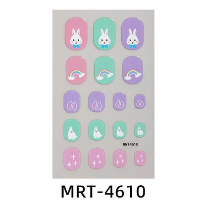 Girls Cute Nail Stickers Little Princess Children's Nail Wraps Tips Kids DIY Nail Art Decors Adhesive Cartoon Animal Fake Nails [BEU]