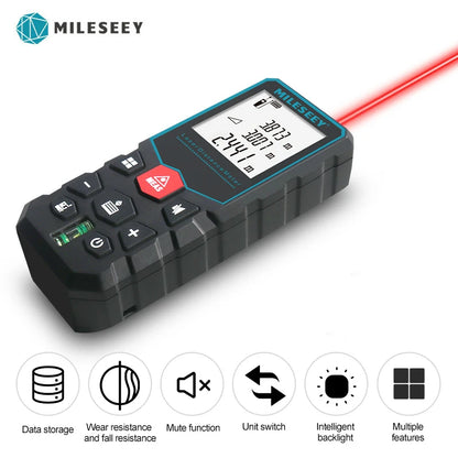 MILESEEY Laser Distance Meter X5 60M High Precision Laser Tape Measure, Multiple Measurement Electronic Ruler,3-10 Days Delivery [MTR]