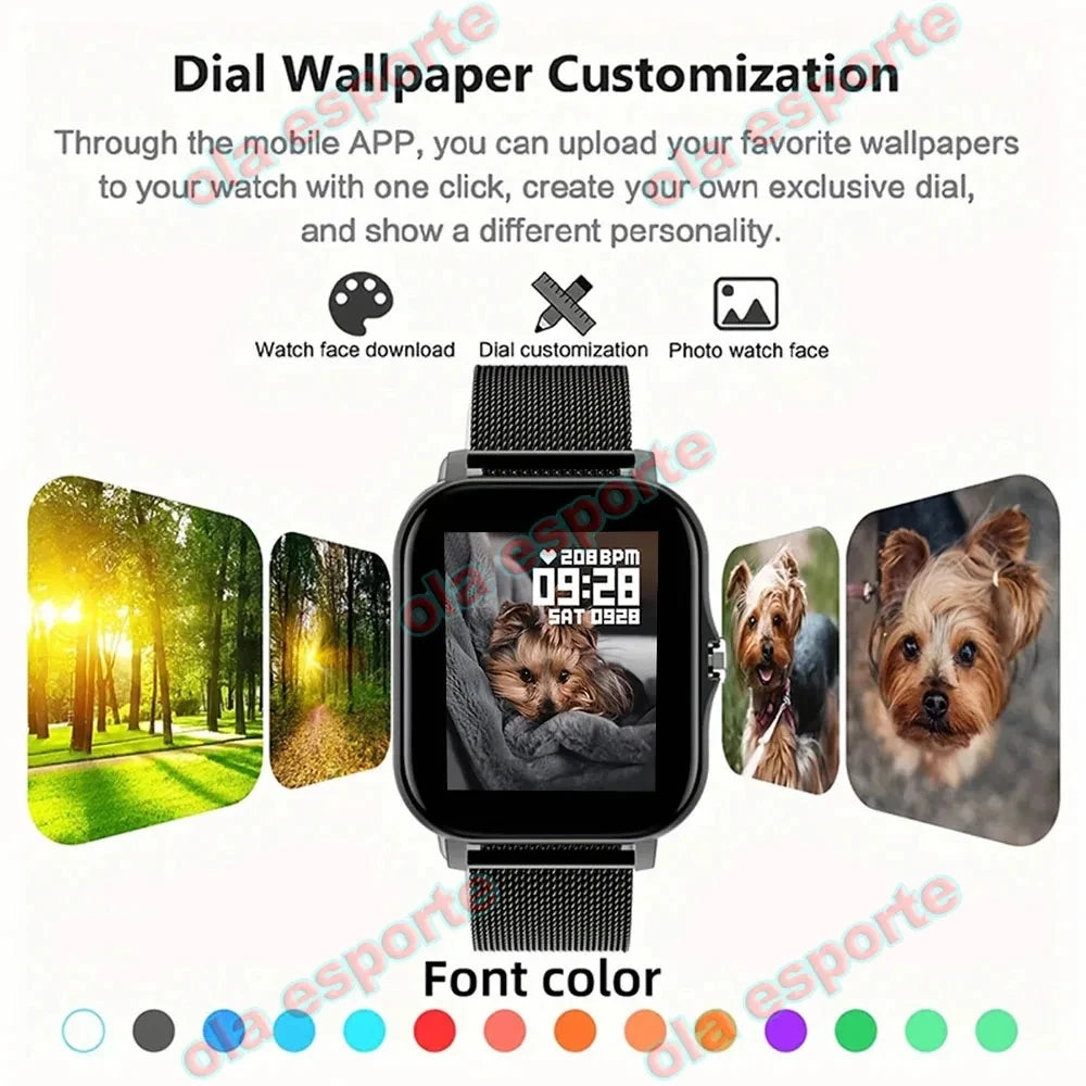 Smart Watch For Men Women Gift Full Touch Screen Sports Fitness Watches Bluetooth Calls Digital Smartwatch Wristwatch Watches [SWH]