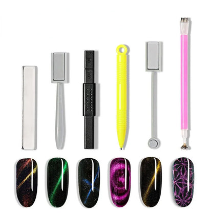 Double Headed Nail Art Magnet Stick Cat Eyes Magnet for Nail Gel Polish 3d Line Strip Effect Strong Magnetic Pen Tools [NAL]