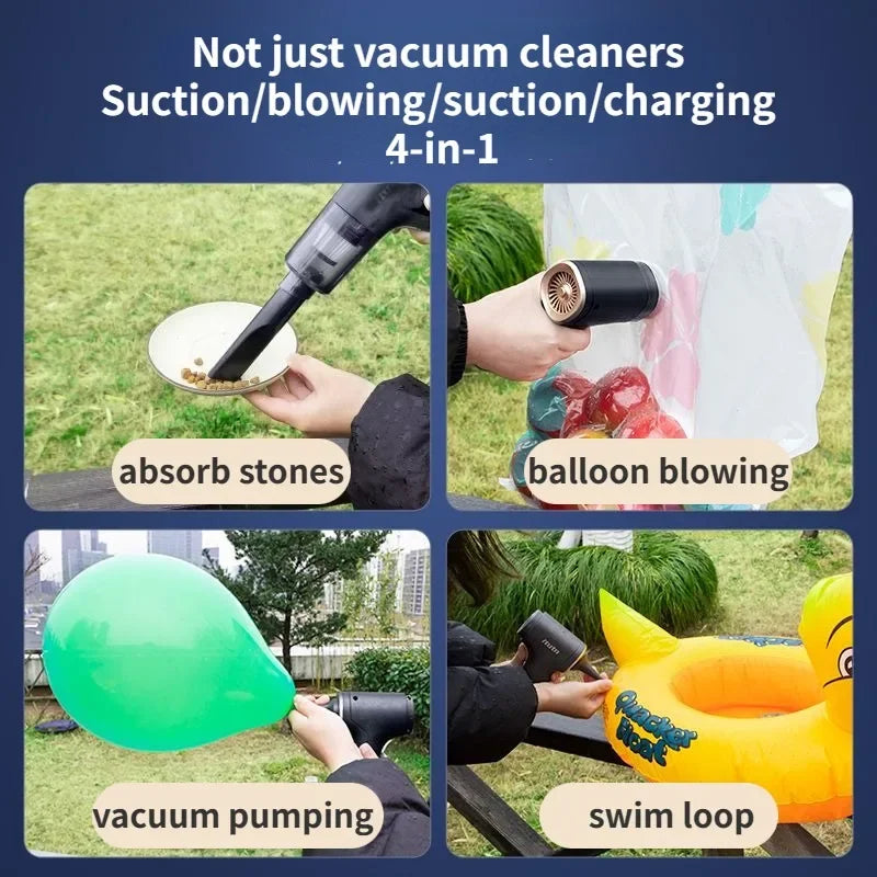 Portable Wireless Car Vacuum Cleaner 4 in 1 Powerful Cleaning Machine Car Accessories Vacuum Pump Home Appliance Robot Cleaner [VAC]