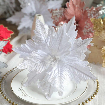 1/3 Pcs 26cm Artificial Flowers Wedding Decorations Christmas Tree Decorations Dried Flowers Home Decor Navidad New Year  [FLW]