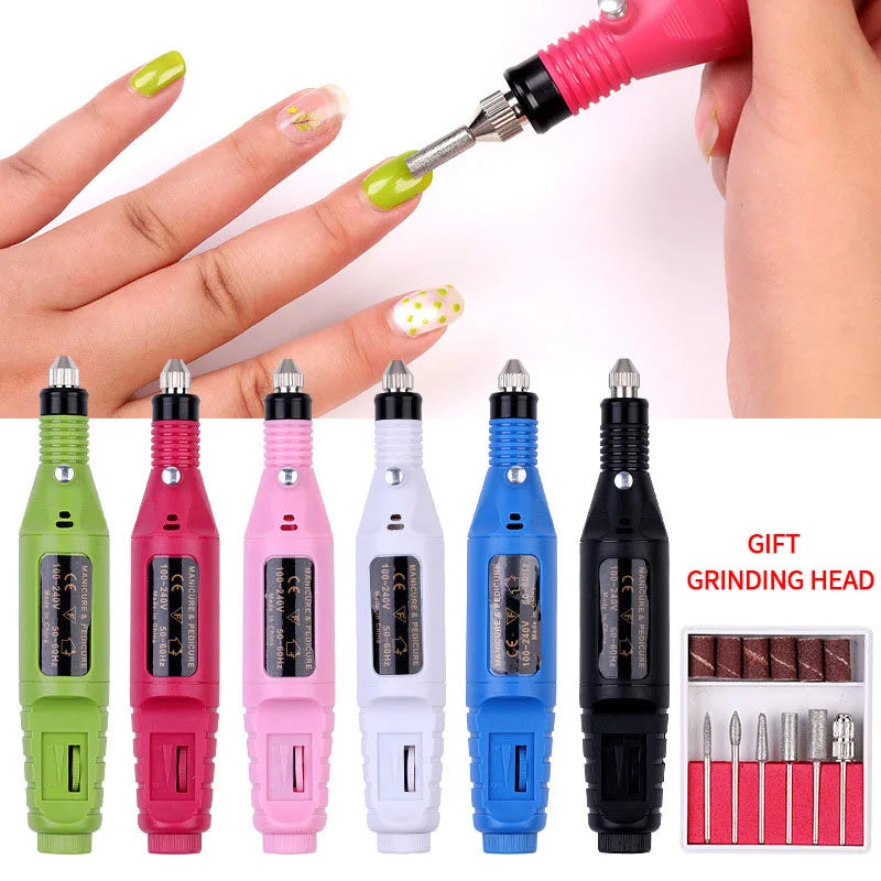 LULAA High Quality Nail Drill Machine Set Electric Nail Sander Gel Polish Remover Tools Driller Manicure Nail Accessories [BEU]