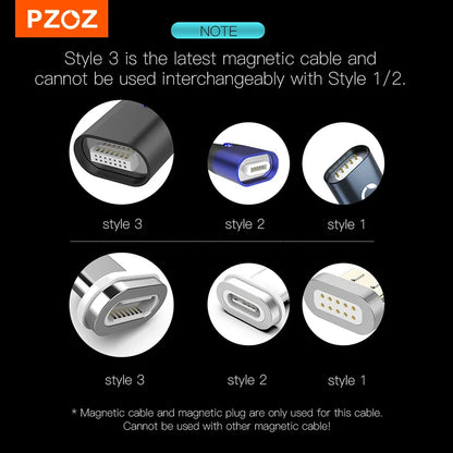PZOZ 5A Magnetic Cable Type C Super Fast Charging Micro USB Cable USB C Magnet Charger For iPhone Huawei Xiaomi Phone Wire Cord [MOB]