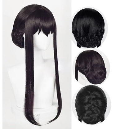 Yor Forger Cosplay Wig SPYXFAMILY Heat Resistant Synthetic Hair Wigs + Wig Cap + Hairband + Earrings + Weapon Accessories [COS]