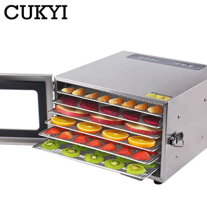 Stainless Steel Food Dehydrator Fruit Vegetable Herb Meat Drying Machine Pet Snacks food Dryer with 6 trays 220V EU US [HAP]