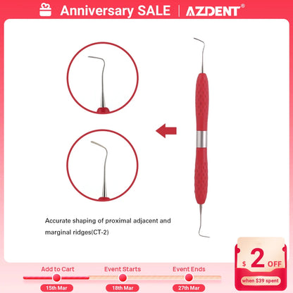 AZDENT 1PC Dental Resin Filled Restorative Instrument Filler Aesthetic Restoration Knife Silicone Handle Dentistry Tools [DEN]