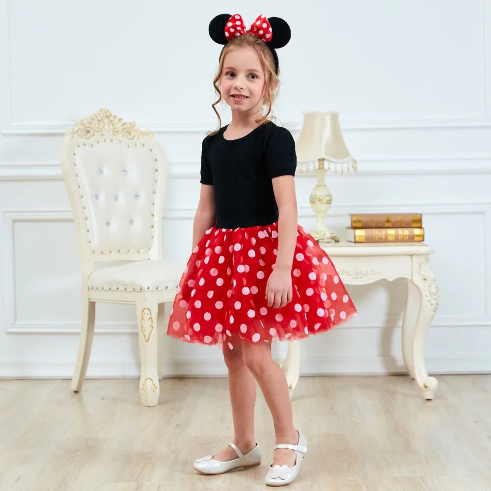 Kids Dresses for Girls Birthday Halloween Cosplay Costume Mouse Dress Up Kid Costume Baby Girls Clothing For Kids 2 6T [COS]