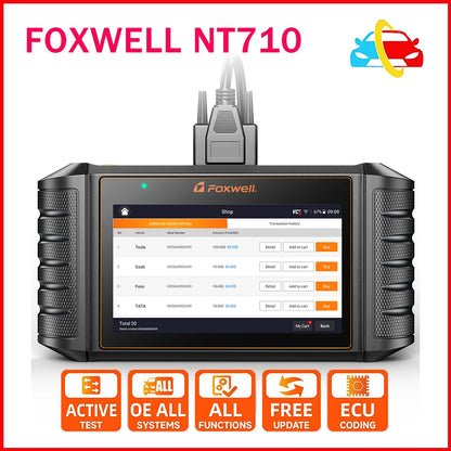 FOXWELL NT710 OBD2 Car Diagnostic Tools All System Code Reader Bi-Directional Test IMMO A/F 30+ Reset ODB 2 Automotive Scanner [CAR]