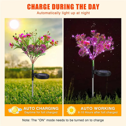 1pc Solar Light Outdoor Garden Decorative Solar Powered Phalaenopsis Flower Light Waterproof IP65 Gardening Gifts for Women [SLG]