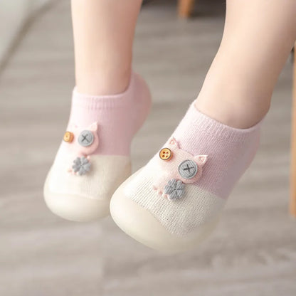 baby socks shoes for spring autumn cute cat style cotton floor shoes soft botton anti-slip first walkers 0-3 years [SOX]