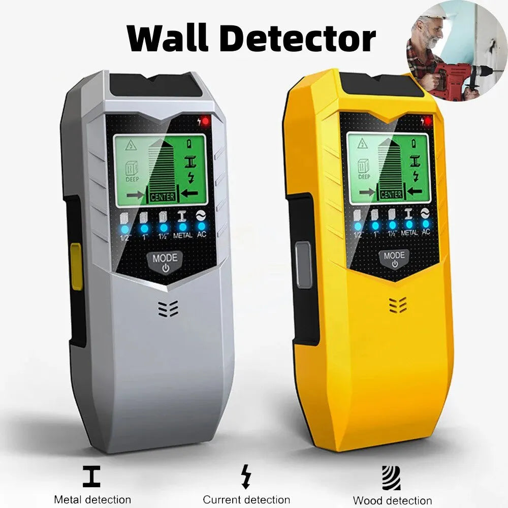 SH402 Wall Stud Finder Sensor Wall Scanner 5 in 1 LCD Electronic Detector Edge Center Wood Current Metal AC Live Wires Detection [MTL]