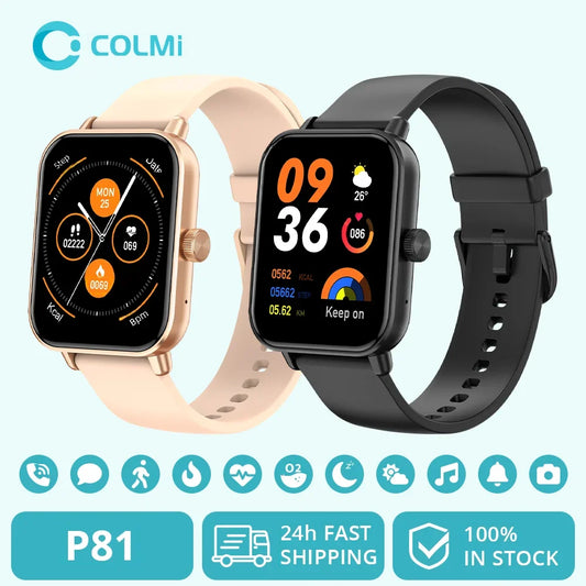 COLMI P81 Voice Calling Smart Watch Ultra 1.9 inch Screen 24H Health Monitor 100+ Sports Modes, Bluetooth Smartwatch Men Women [SWH]