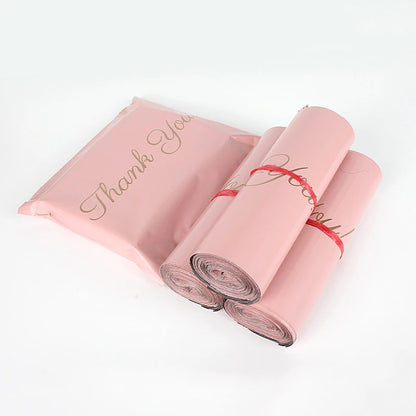 INPLUSTOP Pink Poly Express Mailing Pouch THANK YOU Clothing Opaque Courier Parcel Bag Envelope Logistics Storage Bags [OFF]