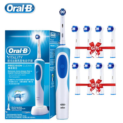 Oral B Electric Toothbrush Adult Rotation Clean Teeth Charging Tooth Brush 3D Whiten Teeth Oral Care Brush With Gift Brush Heads [HAP]