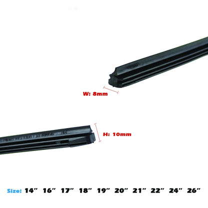 Car Wiper Blade Elastic band Windscreen Vehicle Insert Rubber Strip Refill 8mm 14"16"17"18"19"20"21"22"24"26"28" Accessorie 1pcs [CAR]