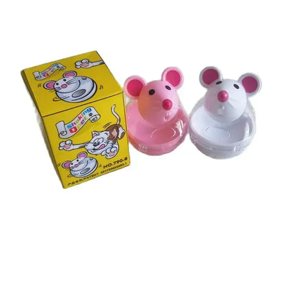 Pet Toy Food Leakage Tumbler Feeder Treat Ball Cute Little Mouse Toys Interactive Toy for Cat Food Slow Feeding Supplies [DSP]