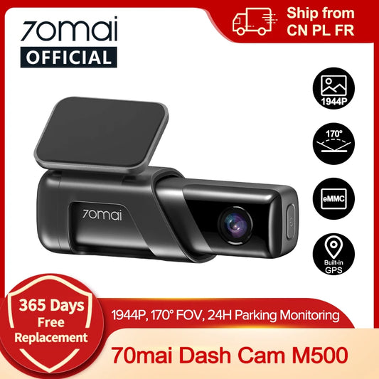 70mai Dash Cam M500 1944P 170FOV 70mai M500 Car DVR Dash Camera Recorder GPS ADAS 24H Parking Monitor eMMC built-in Storage [CAR]