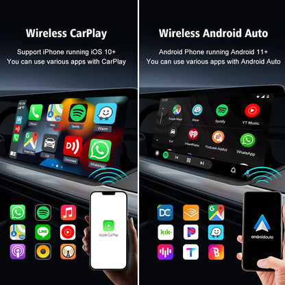 2air CarlinKit 5.0 Wireless CarPlay Wireless Android Auto Box 2.4G & 5.8Ghz WiFi BT Auto Connect Plug & Play For Wired AA CP Cars [CAR]