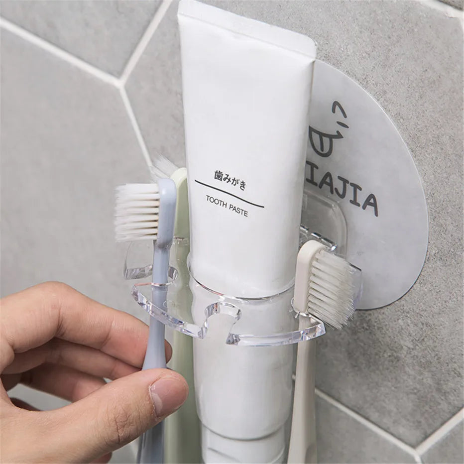 1PC Plastic Toothbrush Holder Toothpaste Storage Rack Razor Toothbrush Dispenser Bathroom Storage Rack Bathroom Accessories Tool [DSP]