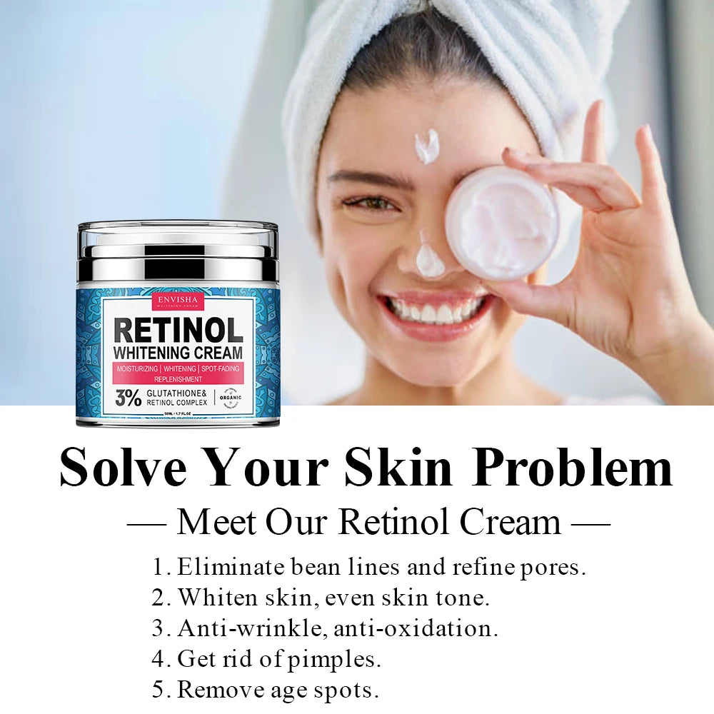 ENVISHA Neck Retinol Face Cream Vitamin Collagen Whitening Anti-Wrinkle Aging Moisturizer Skin Care Hyaluronic Acid Whitening [SKC]