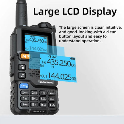 Quansheng UV 5R Plus Walkie Talkie Portable Am Fm Two Way Radio Commutator VHF Station K5 Receiver Ham Wireless Set Long Range [TEL]