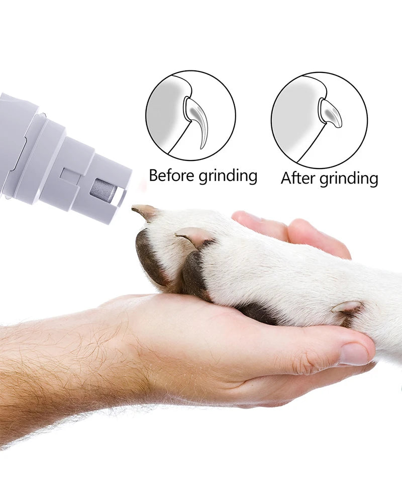 Dog Nail Clippers Electric Pet Nail Grinder USB Rechargeable Dog Cat Paws Nail Cutter Dogs Cats Pets Claw Nail Grooming Trimmer [PET]