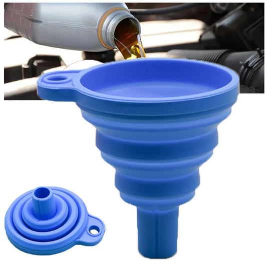 Engine Funnel Car Universal Silicone Liquid Funnel Washer Fluid Change Foldable Portable Auto Engine Oil Petrol Change Funnel [CAR]