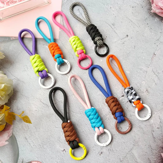 Creative Braided Lanyard Keychain For Phone Case Women Anti Lost Knot Rope Strap Car Key Chains Diy Accessories Fashion Keyring [PHC]