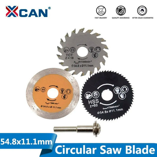 XCAN Out Diameter 54.8mm Mini Circular Saw Blade Wood Cutting Disc,Diamond Saw Blade for Wood Metal Plastic Ceramic Cutting  [PTO]