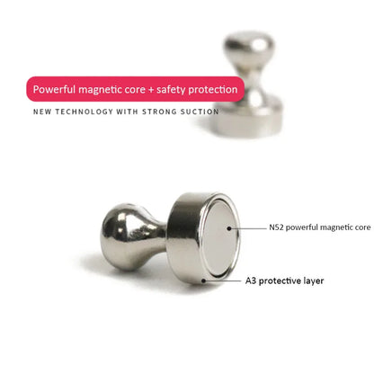 10pcs Super Strong Neodymium Magnetic Pushpins Sucker Thumbtack Durable Steel Magnet Push Pin for Refrigerator Whiteboard [MAG]