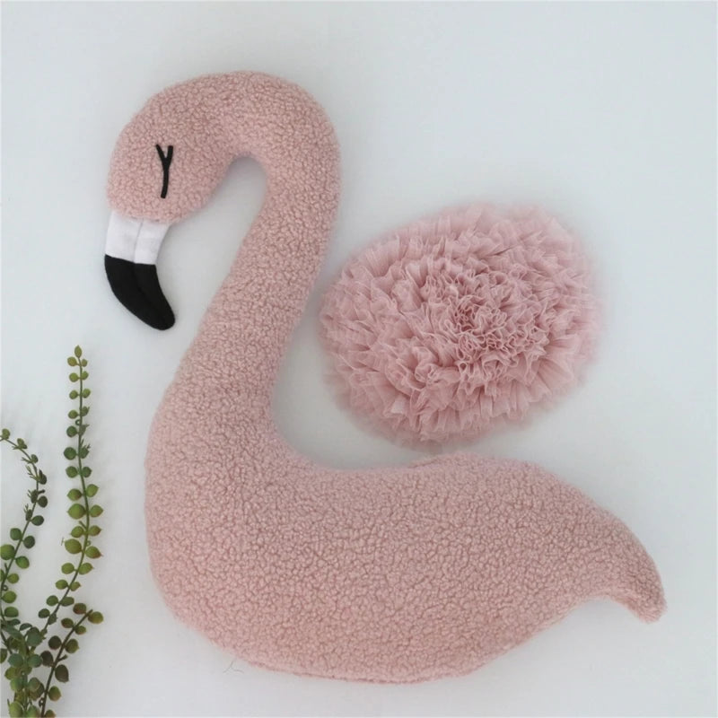 Newborn Baby Photography Props Floral Backdrop Cute Pink Flamingo Posing Doll Outfits Set Accessories Studio Shooting Photo Prop [PHO]