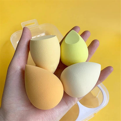 4/8pcs Makeup Sponge Powder Puff Dry and Wet Combined Beauty Cosmetic Ball Foundation Powder Puff Bevel Cut Make Up Sponge Tools [CSM]