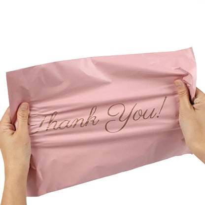 INPLUSTOP Pink Poly Express Mailing Pouch THANK YOU Clothing Opaque Courier Parcel Bag Envelope Logistics Storage Bags [OFF]