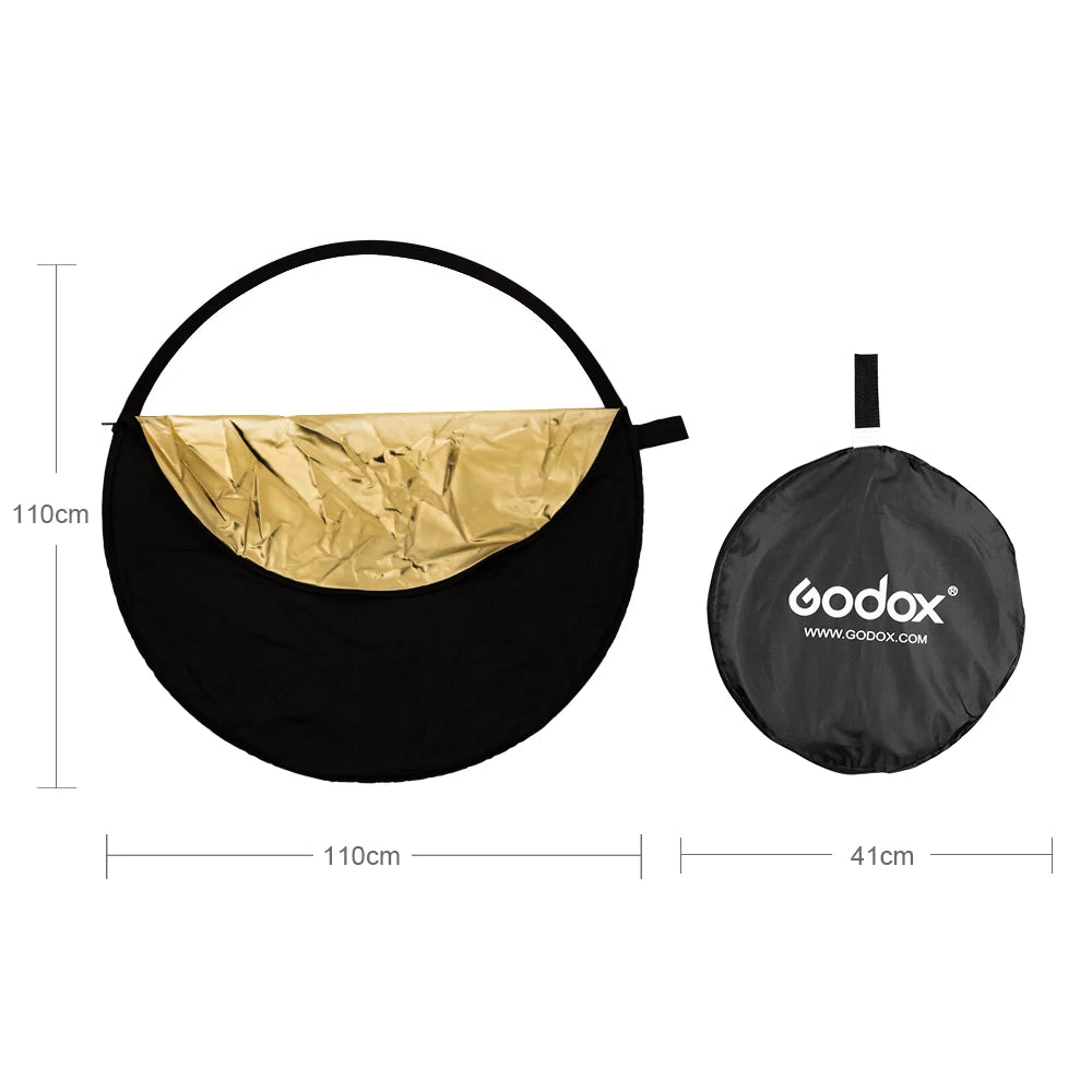 Godox 5 in 1  80cm 110cm 100x150cm 150x200cm  Portable Photography Reflector Board Collapsible for Studio Photography Reflector [PHO]