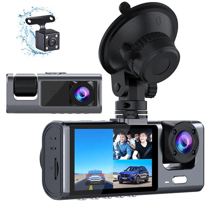 3 Channel Dash Cam for Car Camera 1080P Video Recorder Dashcam Black Box Dual Lens Inside Car DVR Rear View Camera car accessory [CAR]